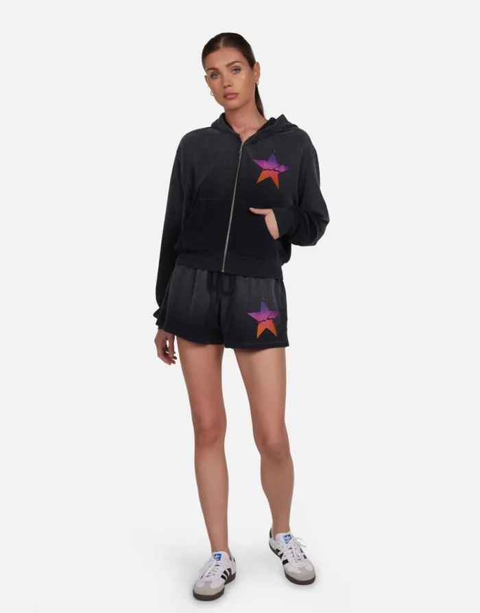 Lachelle Ombre Cracked Star Jet Black Ombre Women039s Lauren Moshi Hoodies