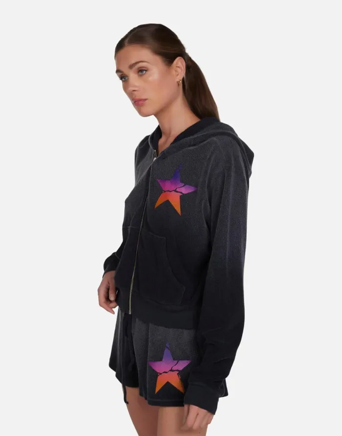Lachelle Ombre Cracked Star Jet Black Ombre Women039s Lauren Moshi Hoodies
