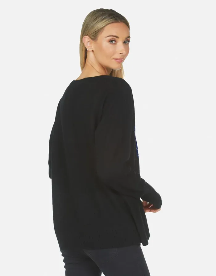 Ladona X Crystal Bowie Space Black Women039s Lauren Moshi Sweaters and Knits