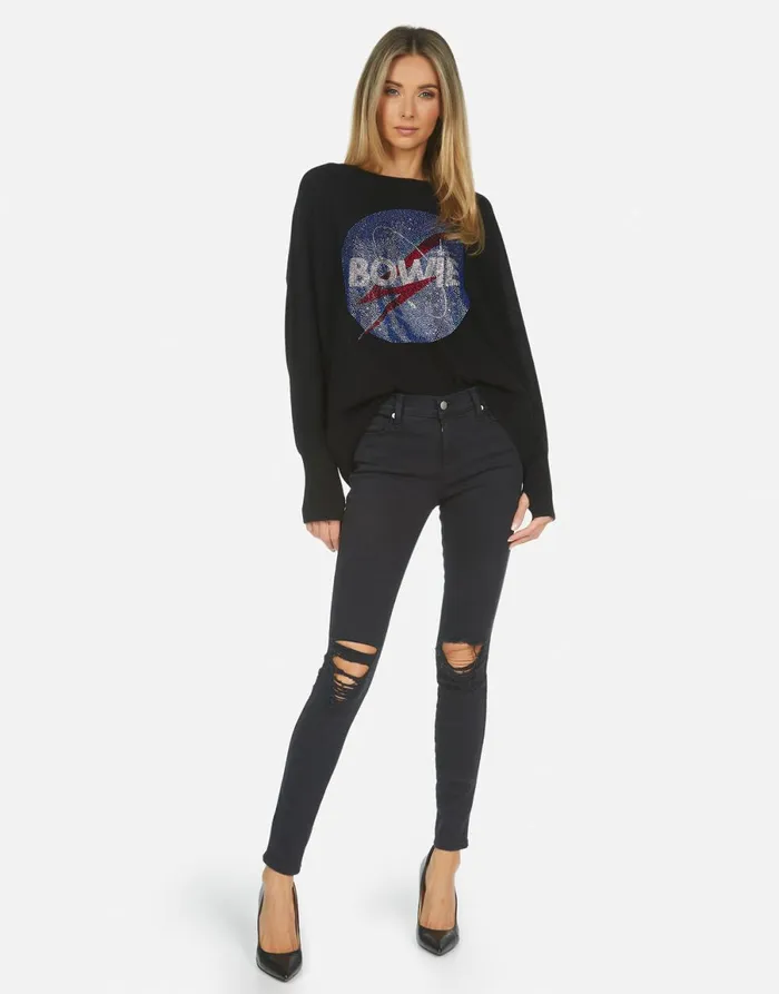 Ladona X Crystal Bowie Space Black Women039s Lauren Moshi Sweaters and Knits