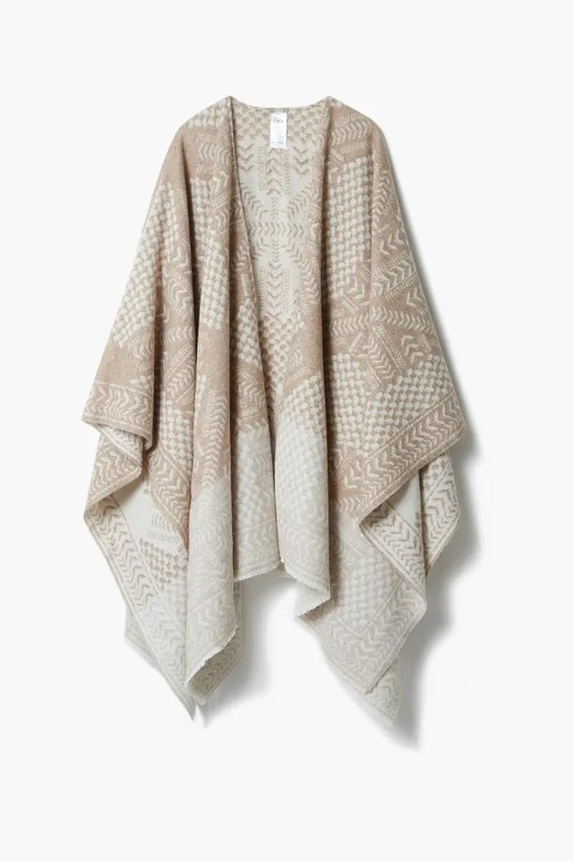 Lala Berlin Coats and Jackets Poncho Pineo Wool Mix Heritage Star Sand 8211 Women