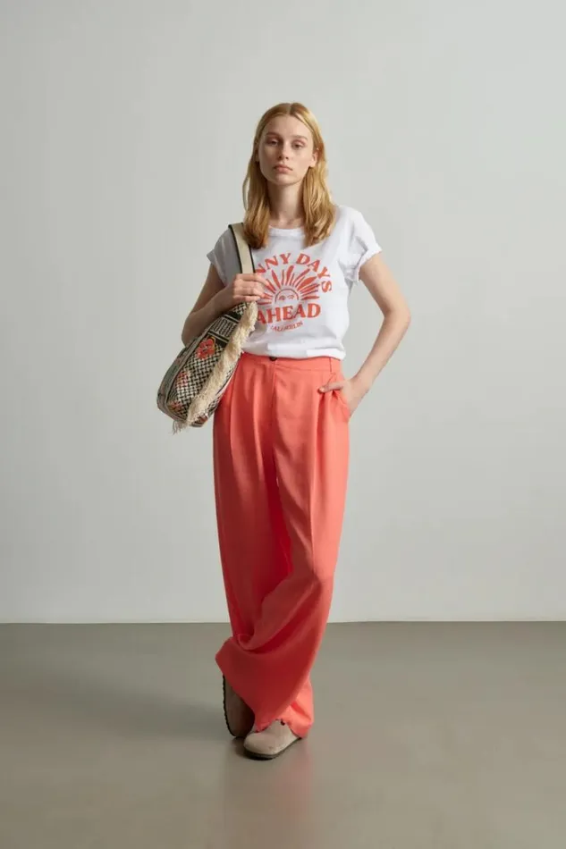 Lala Berlin Pants and Skirts Pants Polko Viscose Mix Underwater Melon 8211 Women
