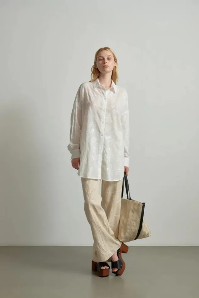 Lala Berlin Shirts and Blouses Blouse Bam Cotton Embroidery White 8211 Women