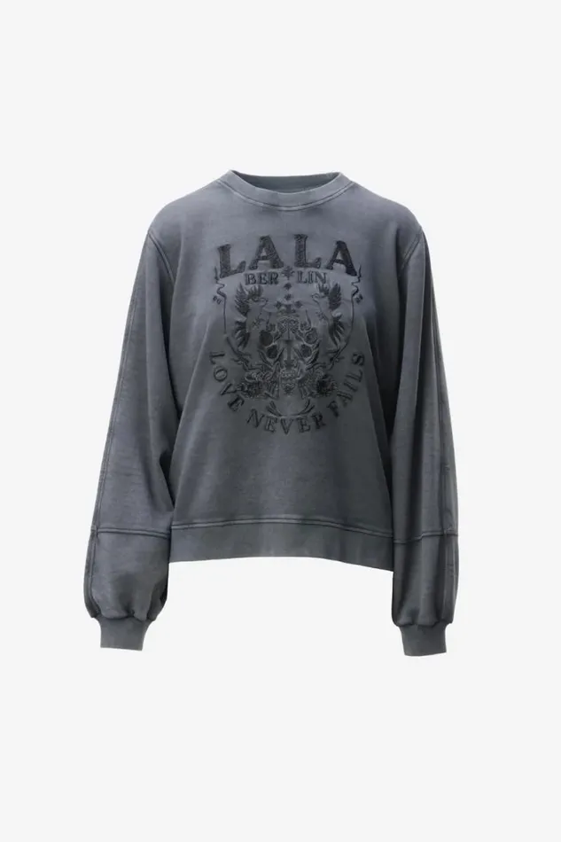 Lala Berlin Shirts and Blouses Sweatshirt Ipali Cotton Love Never Fails Black 8211 Women