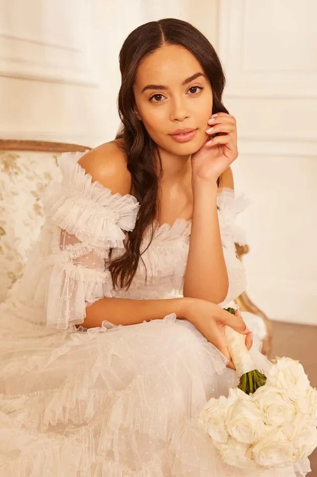 Lana OffShoulder Gown Champagne Women Needle and Thread Dresses