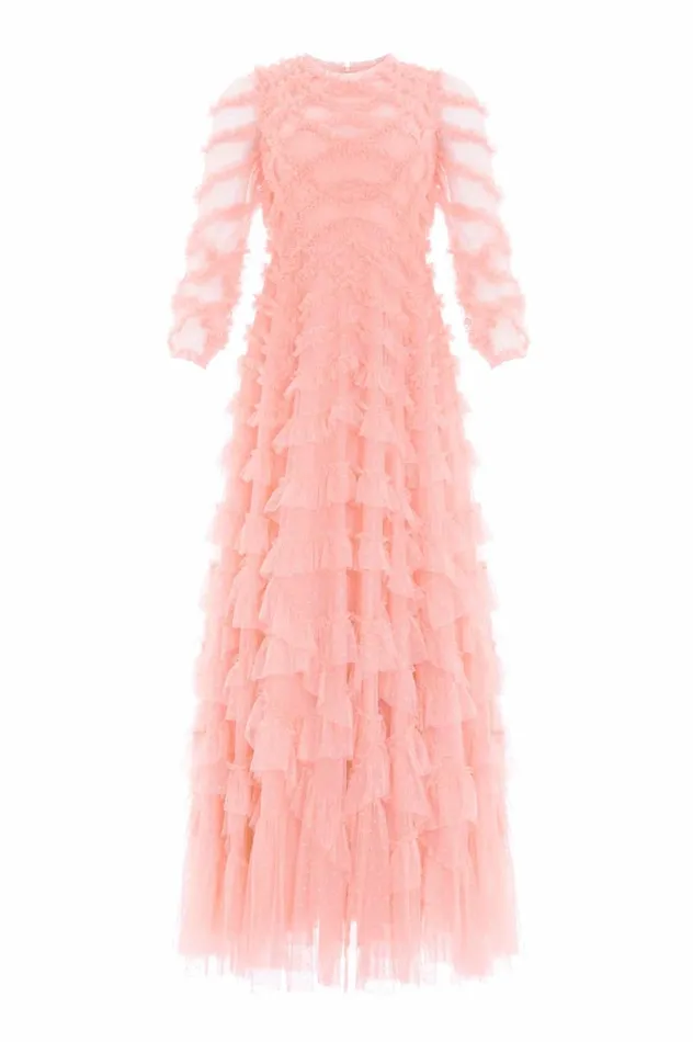 Lana Round Neck Gown Coral Women Needle and Thread Dresses