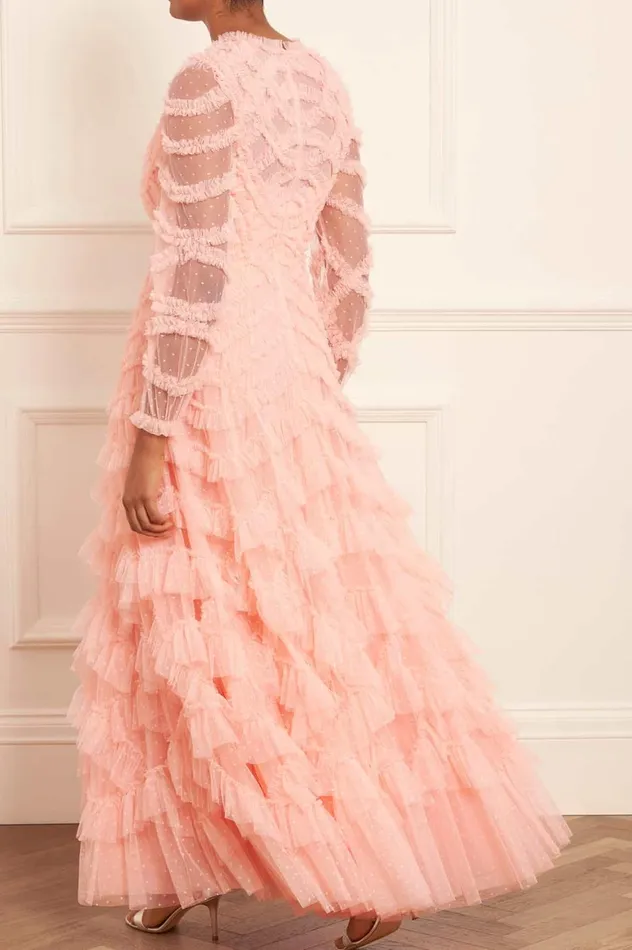 Lana Round Neck Gown Coral Women Needle and Thread Dresses