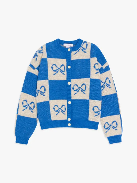 Lauda Cardi Navy Bow Check Women Tops Lisa Says Gah