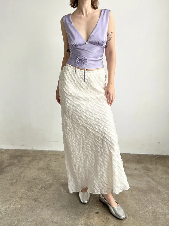 Lauren Maxi Skirt Vanilla Ruffle Bottoms Lisa Says Gah Women