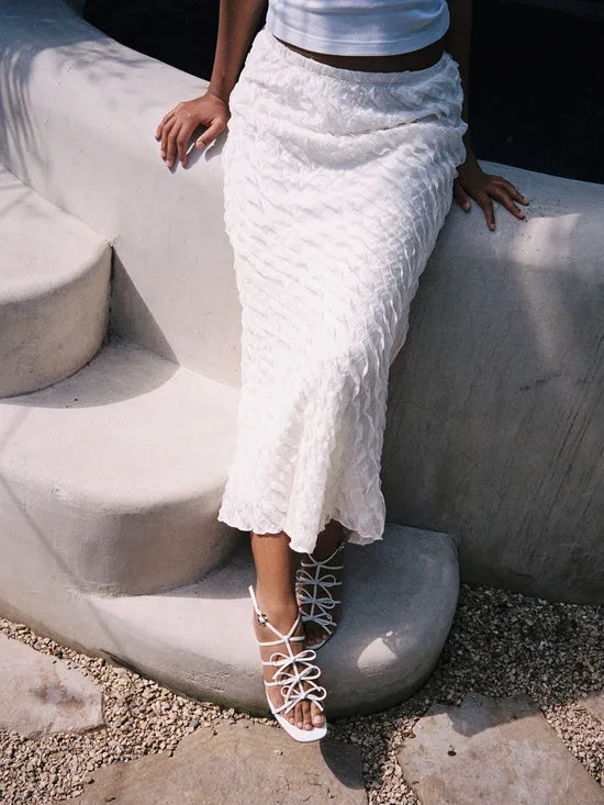 Lauren Maxi Skirt Vanilla Ruffle Bottoms Lisa Says Gah Women