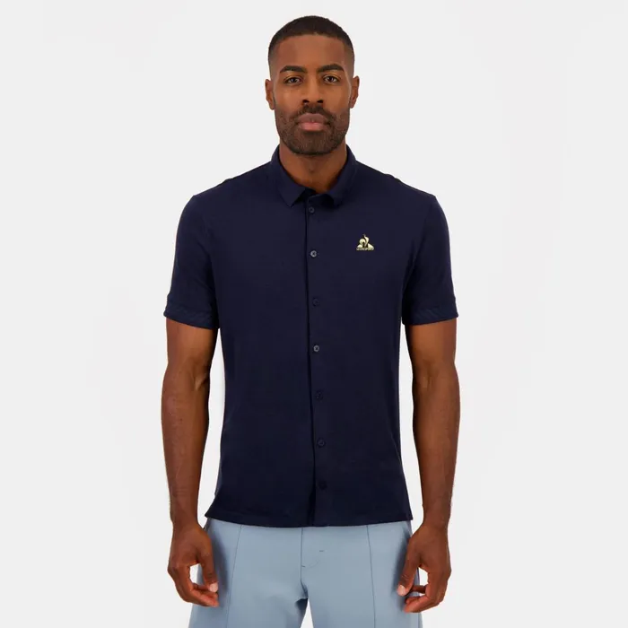 Le Coq Sportif Coq D039or Shirt Manches Courtes Dark Velvet Men Polos Shirts