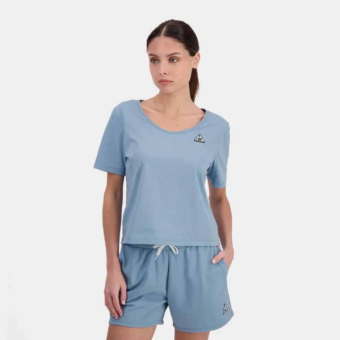 Le Coq Sportif Essentiels Tshirt Femme Faded Denim Women Tshirts Polos Shirts And Tops