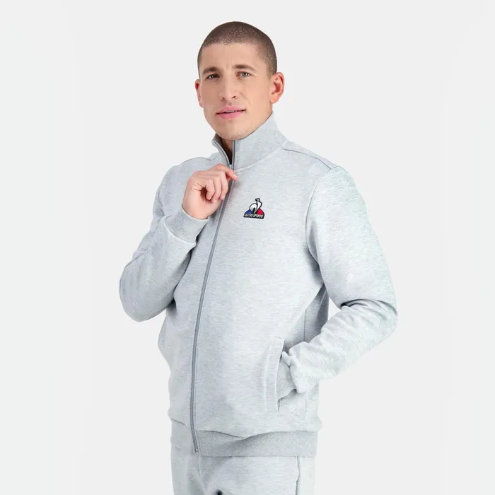 Le Coq Sportif Essentiels ZipUp Sweatshirtshirt Gris Chin Clair Men Sweatshirts