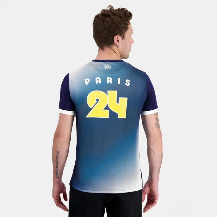 Le Coq Sportif Paris 2024 TShirt Bleu Nuitmarshmallow Men Tshirts And Tops