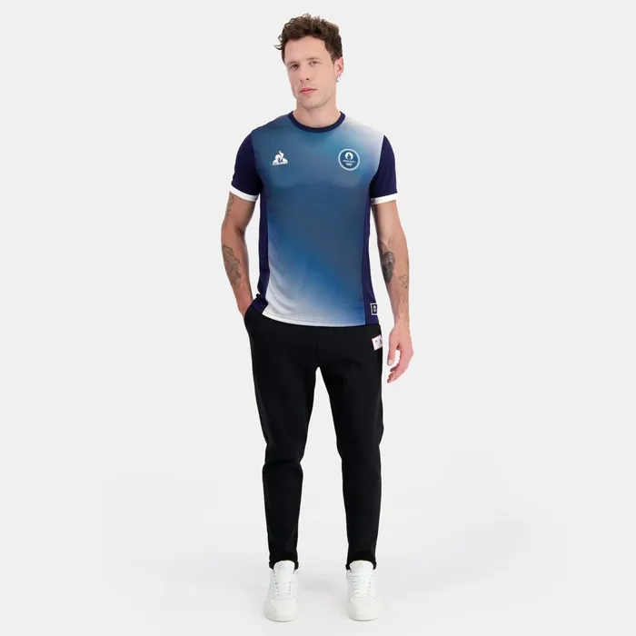 Le Coq Sportif Paris 2024 TShirt Bleu Nuitmarshmallow Men Tshirts And Tops