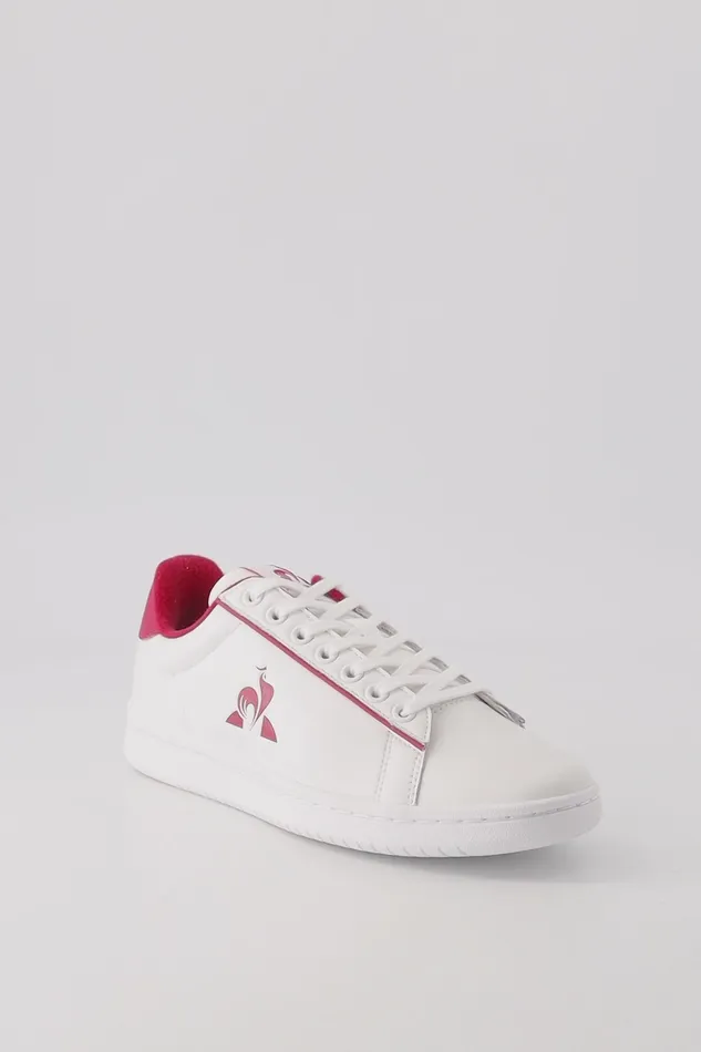Le Coq Sportif Shoes LCS COURT CLEAN W Optical Whitecerise Women Trainers And Sneakers