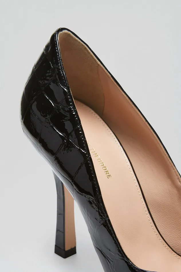 LEATHER EMBOSSED PUMP 95 BLACK Women Shoes Scanlan Theodore