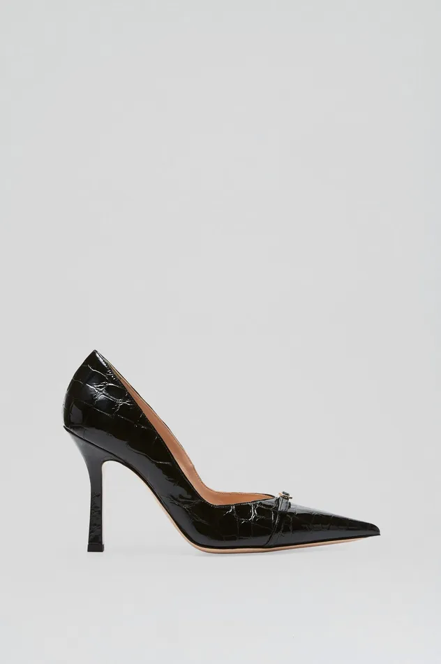 LEATHER EMBOSSED PUMP 95 BLACK Women Shoes Scanlan Theodore