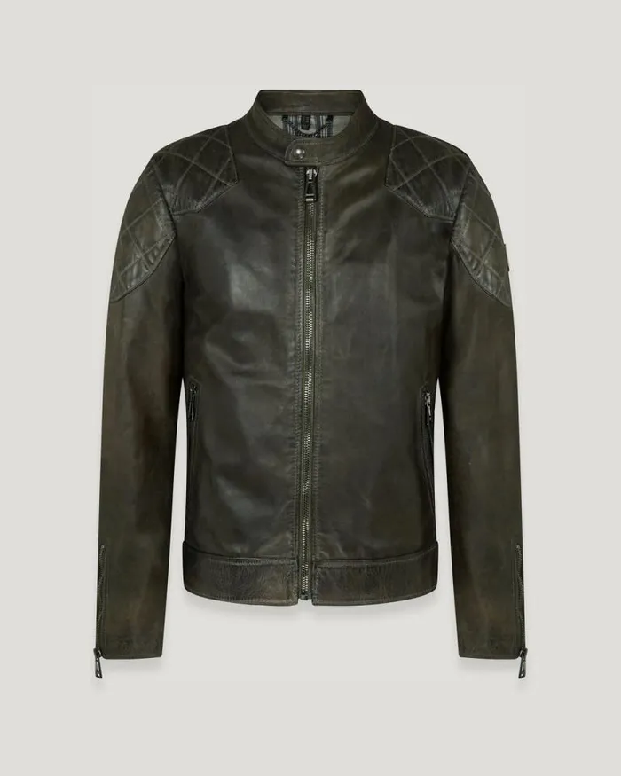 Leather Jackets Men Belstaff Legacy Outlaw Jacket Dark Belstaff Olive