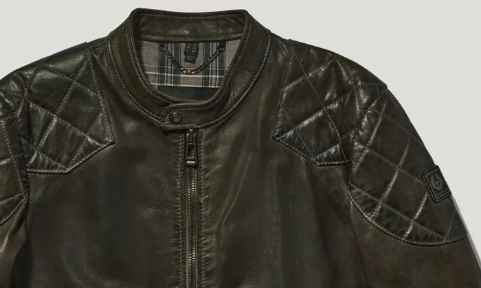 Leather Jackets Men Belstaff Legacy Outlaw Jacket Dark Belstaff Olive