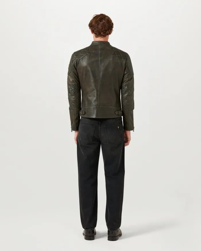 Leather Jackets Men Belstaff Legacy Outlaw Jacket Dark Belstaff Olive