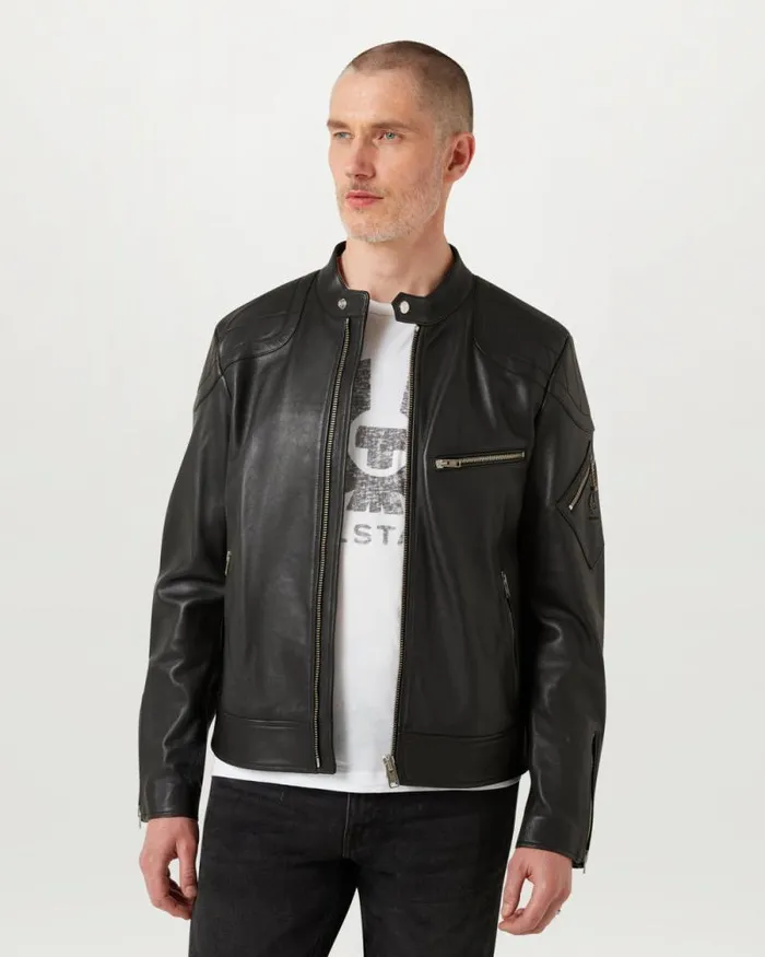 Leather Jackets Men Belstaff T Racer Jacket Black Leather Jackets Men Belstaff T Racer Jacket Black