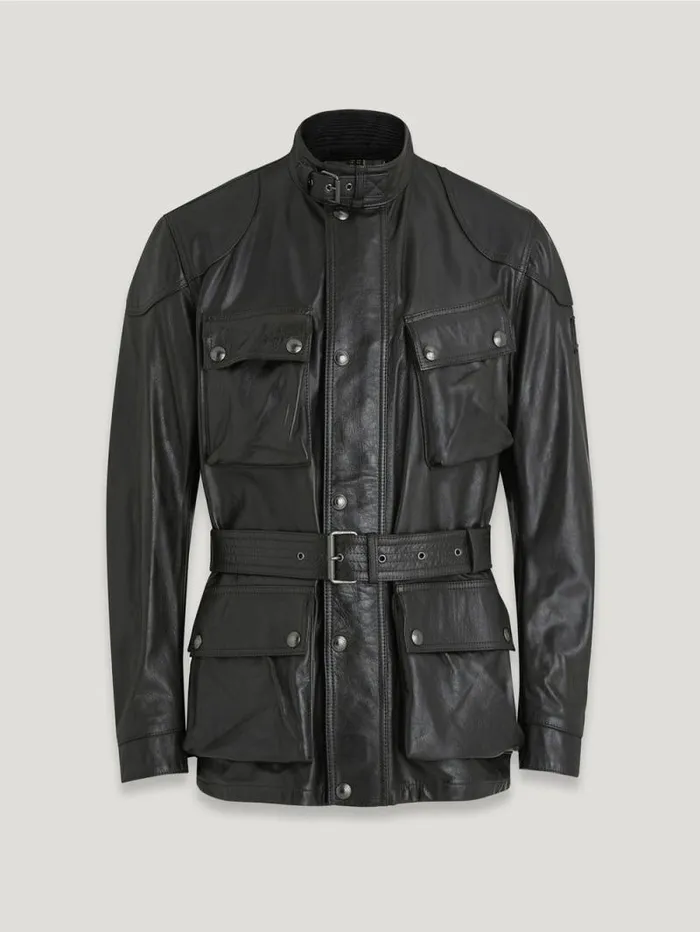 Leather Jackets Men Belstaff Trialmaster Panther Jacket Black