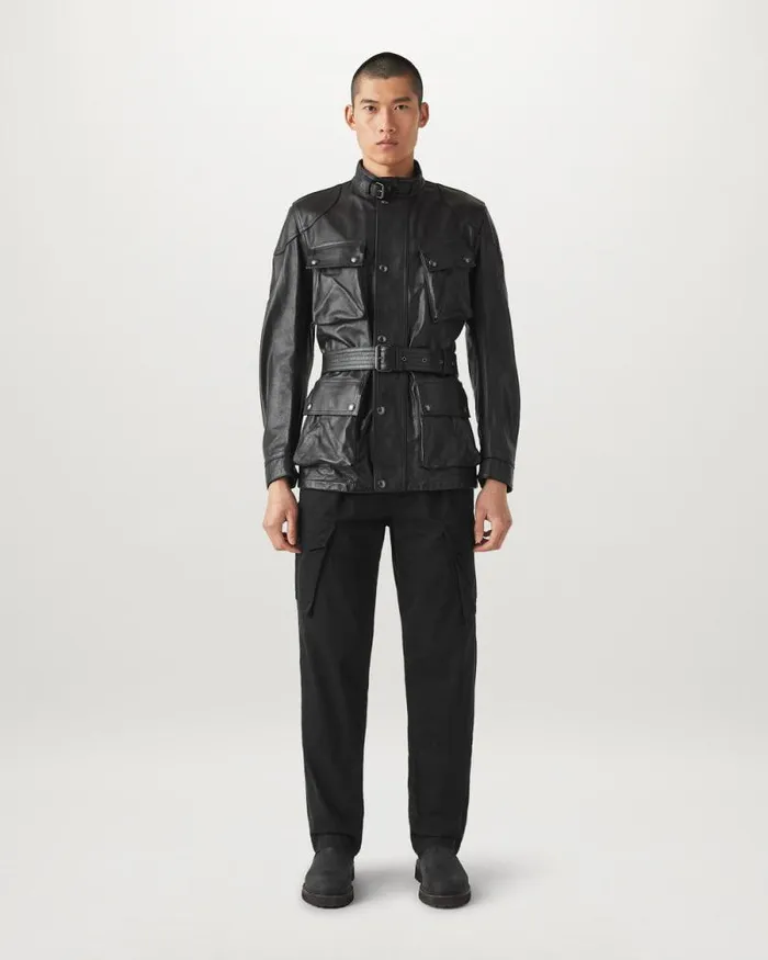 Leather Jackets Men Belstaff Trialmaster Panther Jacket Black