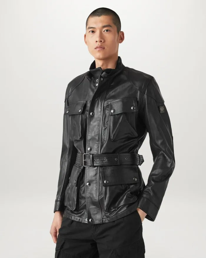 Leather Jackets Men Belstaff Trialmaster Panther Jacket Black