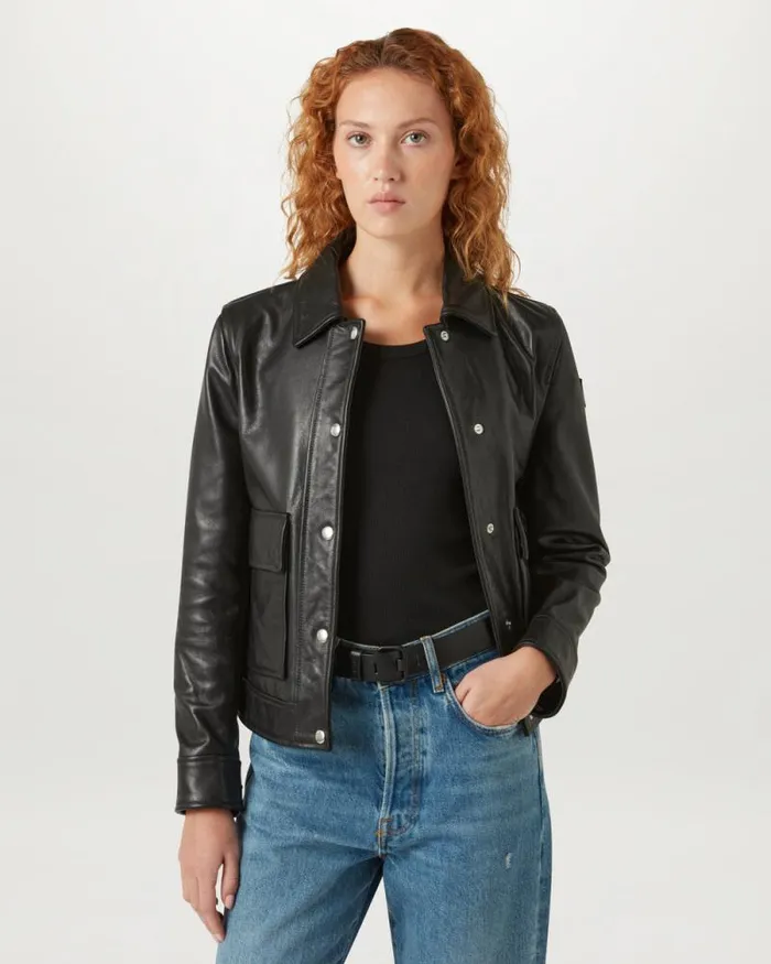Leather Jackets Women Belstaff Briar Bomber Black Leather Jackets Women Belstaff Briar Bomber Black