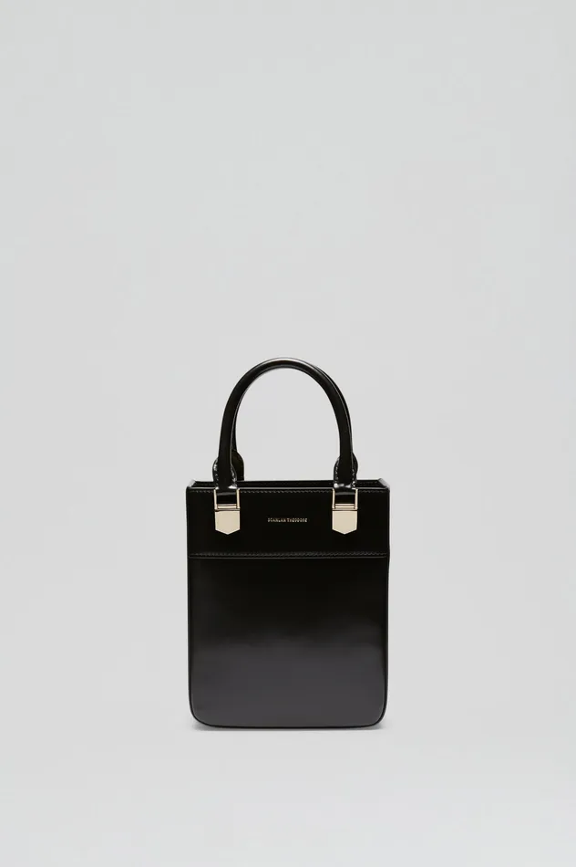 Leather MINI SHOPPER BLACK Scanlan Theodore Women Leather MINI SHOPPER BLACK Scanlan Theodore Women