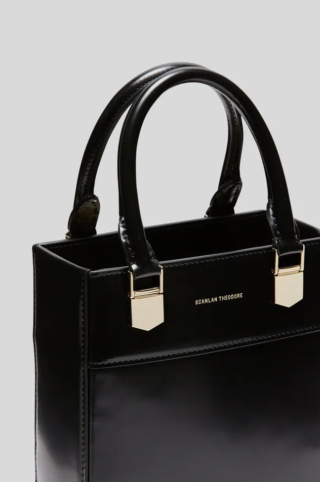 Leather MINI SHOPPER BLACK Scanlan Theodore Women Leather MINI SHOPPER BLACK Scanlan Theodore Women