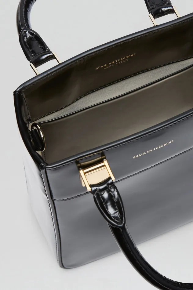 Leather MINI SHOPPER BLACK Scanlan Theodore Women Leather MINI SHOPPER BLACK Scanlan Theodore Women
