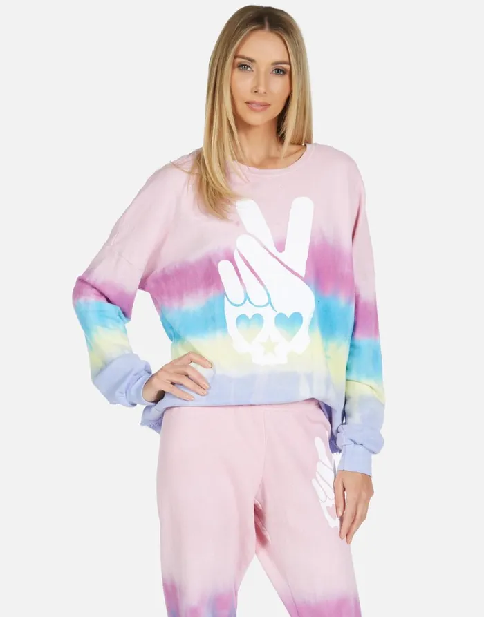 Lee Skull Peace Hand Ocean Sunrise Women039s Lauren Moshi Long Sleeve