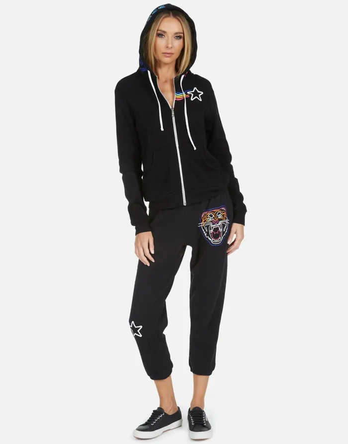 Lennox Neon Line Tiger Black Women039s Lauren Moshi Hoodies