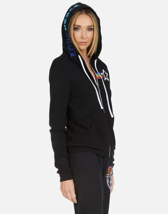Lennox Neon Line Tiger Black Women039s Lauren Moshi Hoodies