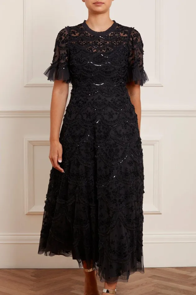 Lily Bloom Ankle Gown Black Women Needle and Thread Dresses