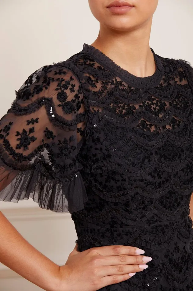 Lily Bloom Ankle Gown Black Women Needle and Thread Dresses