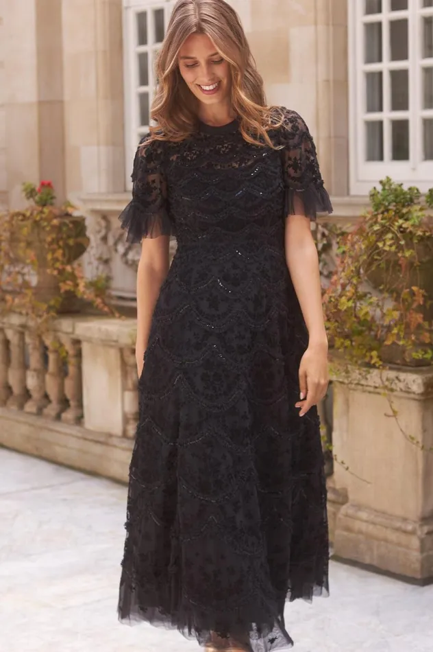 Lily Bloom Ankle Gown Black Women Needle and Thread Dresses