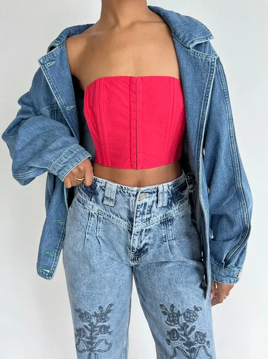 Lisa Says Gah Arke Bustier Red Women Tops