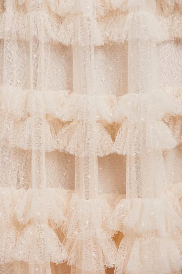 Lisette Ruffle Off Shoulder Gown Champagne Women Needle and Thread Dresses