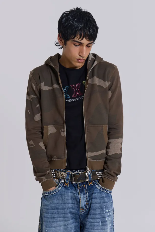 Loungewear Jaded London Men Shop Camo Mini Monster Hoodie