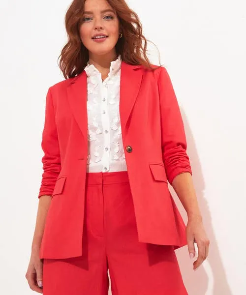 Lyla Linen Blend Tailored Jacket Coral Apparel Coats and Jackets Joebrowns Lyla Linen Blend Tailored Jacket Coral Apparel Coats and Jackets Joebrowns