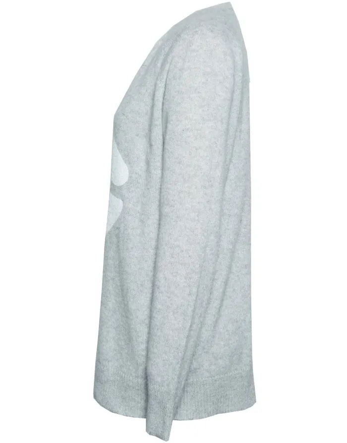 Macall White Mouth Heather Grey Women039s Lauren Moshi Sweaters and Knits