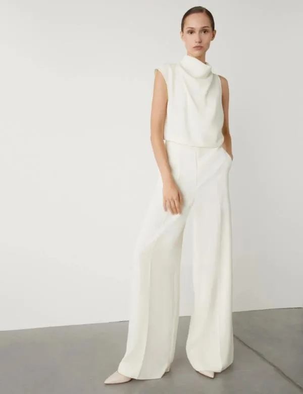 Marella Dresses Women Crepe Jumpsuit Wool White