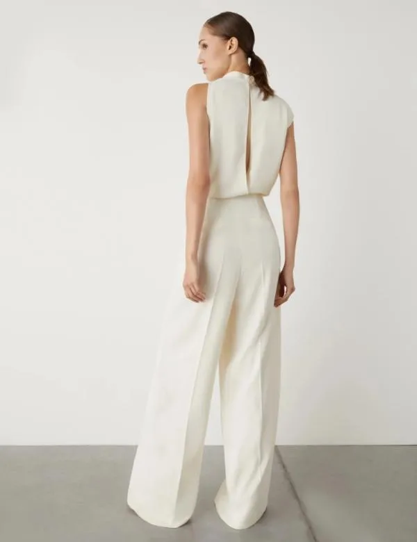 Marella Dresses Women Crepe Jumpsuit Wool White