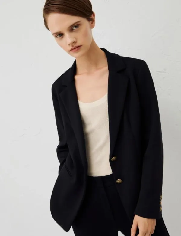 Marella Jackets Women Jersey Blazer Navy