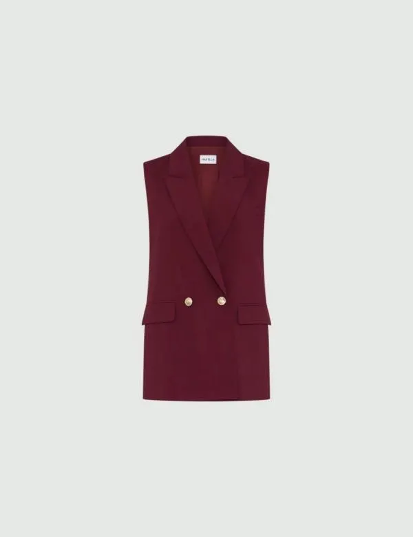 Marella Jackets Women Linenblend Gilet Bordeaux