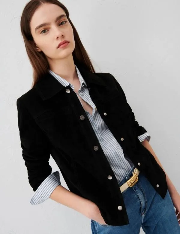 Marella Jackets Women Suede Shacket Black