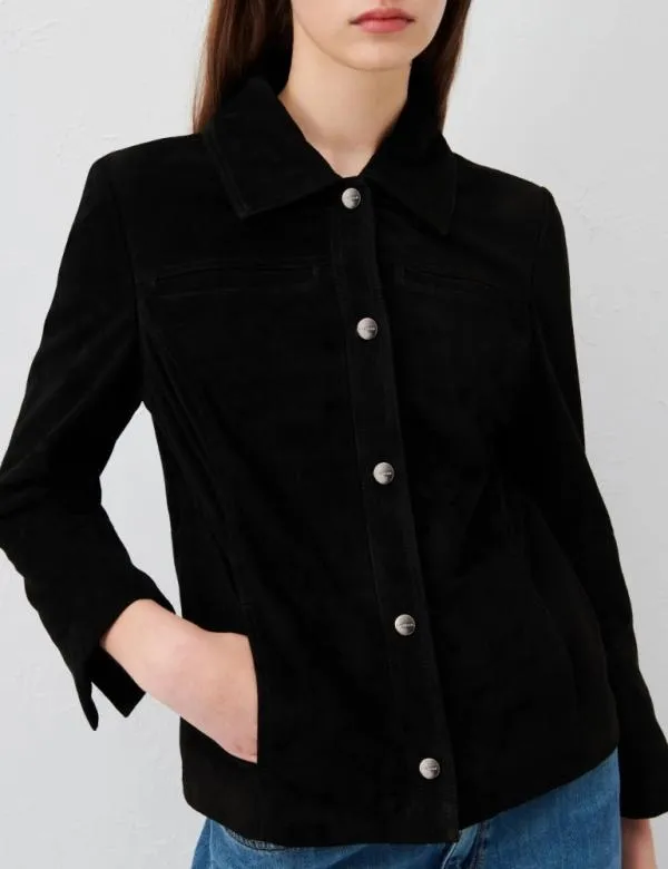 Marella Jackets Women Suede Shacket Black